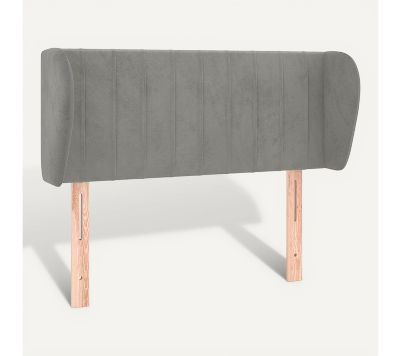 Tête De Lit Avec Oreilles Gris Clair 103x23x78/88 Cm Velours