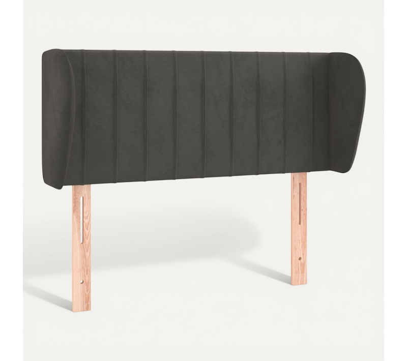 Tête De Lit Avec Oreilles Gris Foncé 103x23x78/88 Cm Velours