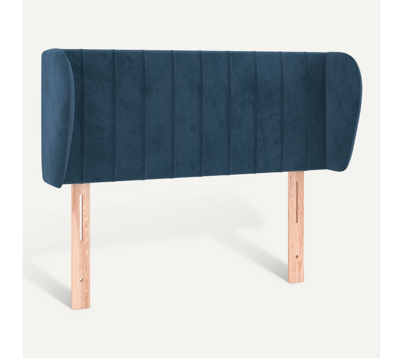 Tête De Lit Avec Oreilles Bleu Foncé 103x23x78/88 Cm Velours