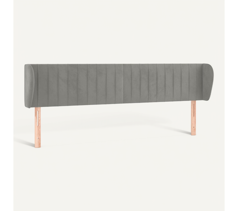 Tête De Lit Avec Oreilles Gris Clair 163x23x78/88 Cm Velours