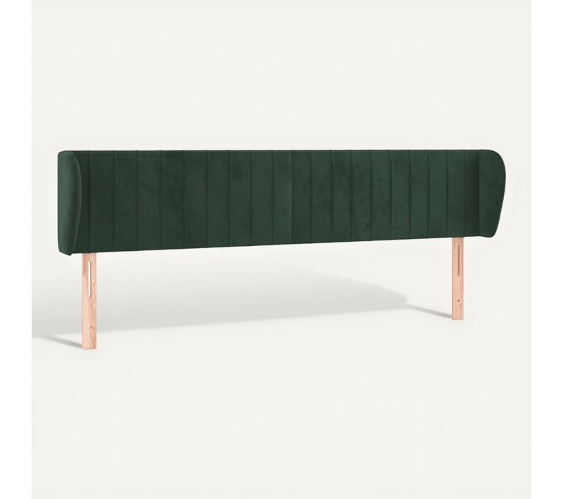 Tête De Lit Avec Oreilles Vert Foncé 163x23x78/88 Cm Velours