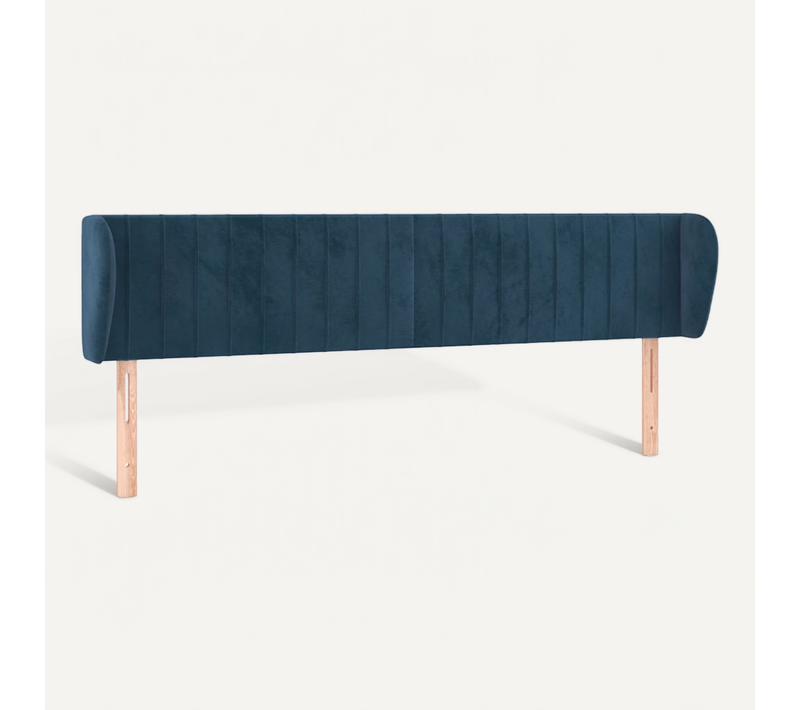 Tête De Lit Avec Oreilles Bleu Foncé 163x23x78/88 Cm Velours