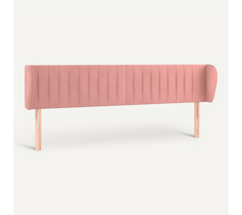 Tête De Lit Avec Oreilles Rose 163x23x78/88 Cm Velours