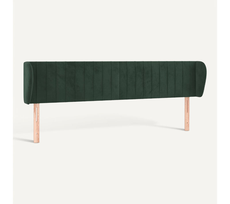 Tête De Lit Avec Oreilles Vert Foncé 183x23x78/88 Cm Velours