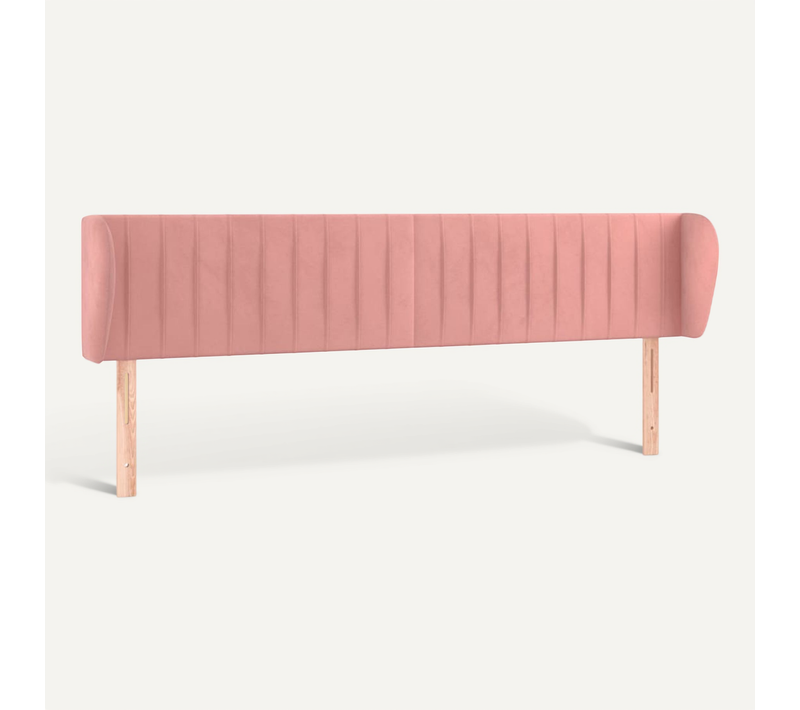 Tête De Lit Avec Oreilles Rose 183x23x78/88 Cm Velours