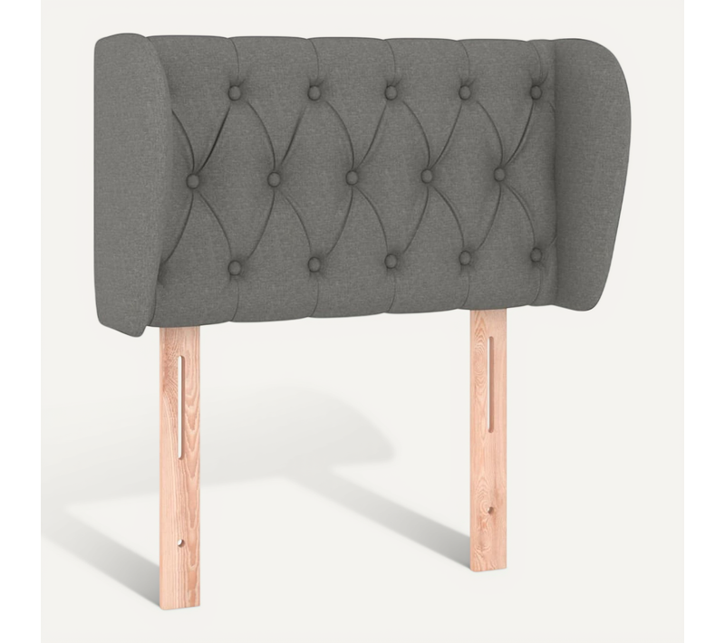 Tête De Lit Avec Oreilles Gris Foncé 83x23x78/88 Cm Tissu
