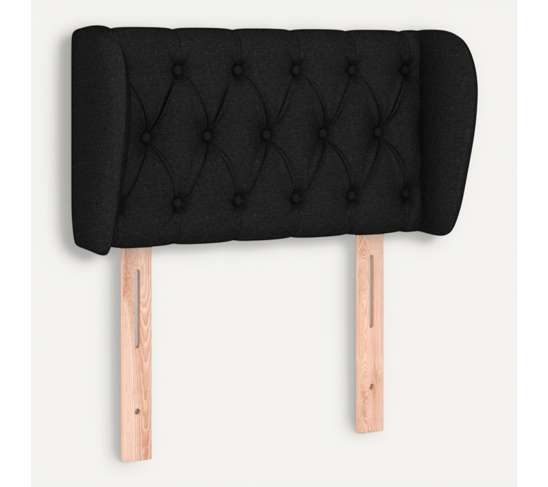 Tête De Lit Avec Oreilles Noir 83x23x78/88 Cm Tissu