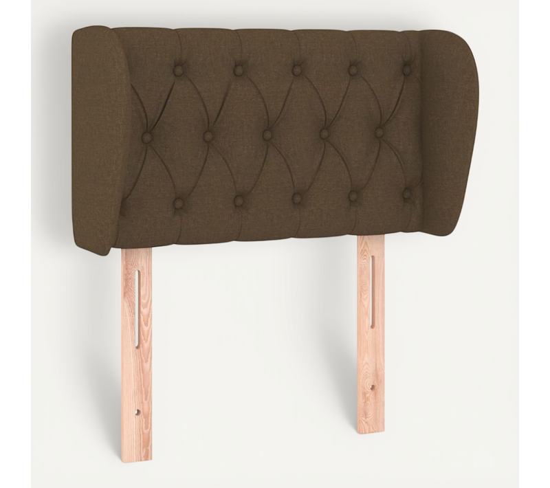 Tête De Lit Avec Oreilles Marron Foncé 83x23x78/88 Cm Tissu