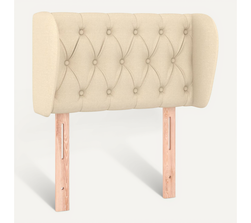 Tête De Lit Avec Oreilles Crème 83x23x78/88 Cm Tissu