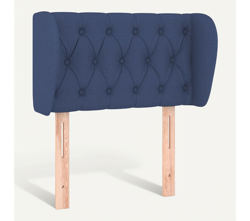 Tête De Lit Avec Oreilles Bleu 83x23x78/88 Cm Tissu