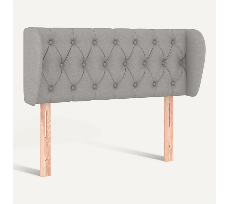 Tête De Lit Avec Oreilles Gris Clair 93x23x78/88 Cm Tissu