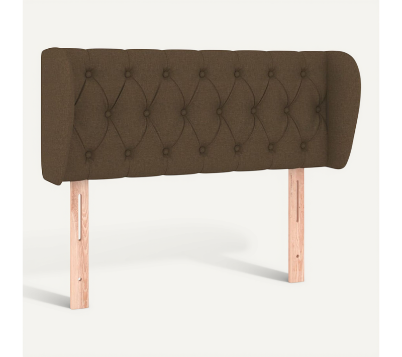 Tête De Lit Avec Oreilles Marron Foncé 93x23x78/88 Cm Tissu
