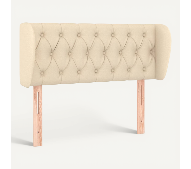 Tête De Lit Avec Oreilles Crème 93x23x78/88 Cm Tissu