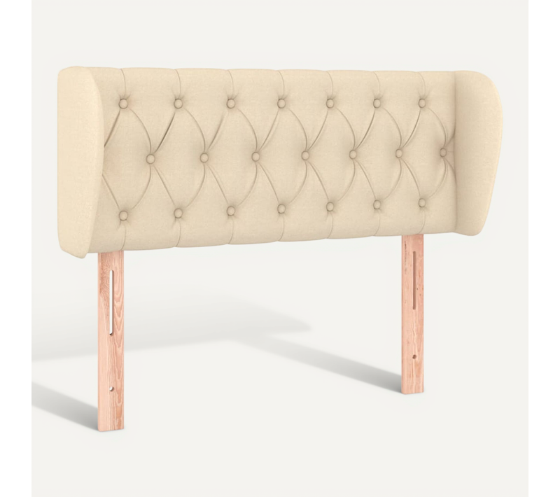 Tête De Lit Avec Oreilles Crème 103x23x78/88 Cm Tissu