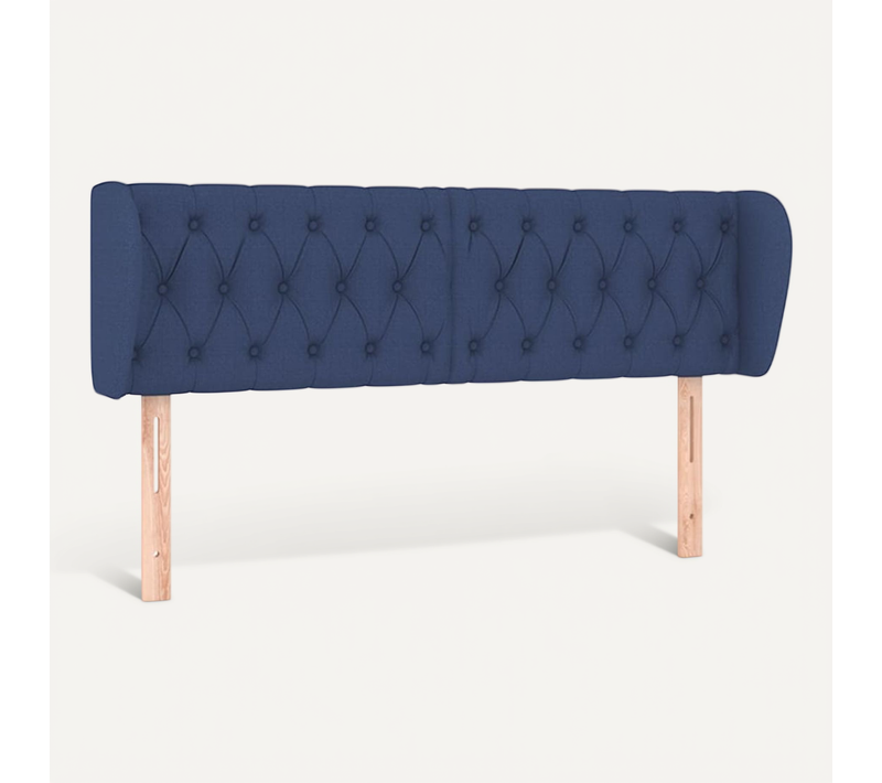 Tête De Lit Avec Oreilles Bleu 163x23x78/88 Cm Tissu