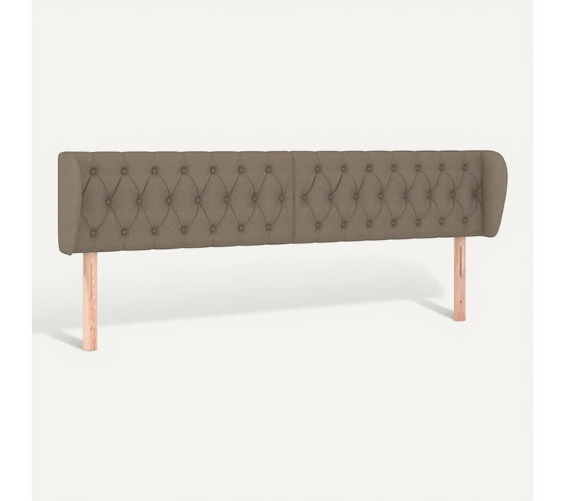 Tête De Lit Avec Oreilles Taupe 203x23x78/88 Cm Tissu