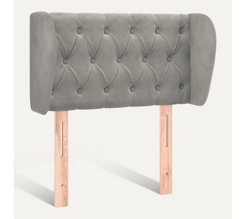 Tête De Lit Avec Oreilles Gris Clair 83x23x78/88 Cm Velours