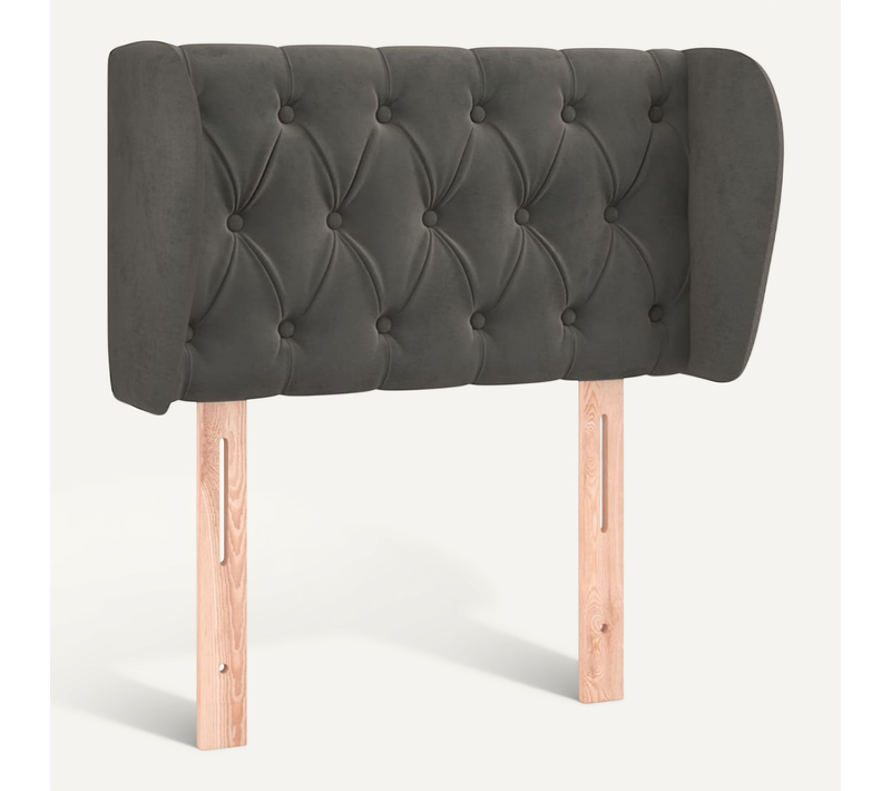 Tête De Lit Avec Oreilles Gris Foncé 83x23x78/88 Cm Velours