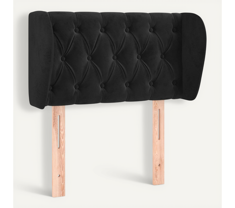 Tête De Lit Avec Oreilles Noir 83x23x78/88 Cm Velours