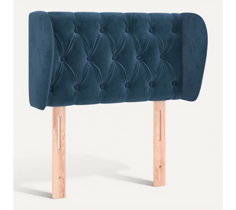 Tête De Lit Avec Oreilles Bleu Foncé 83x23x78/88 Cm Velours