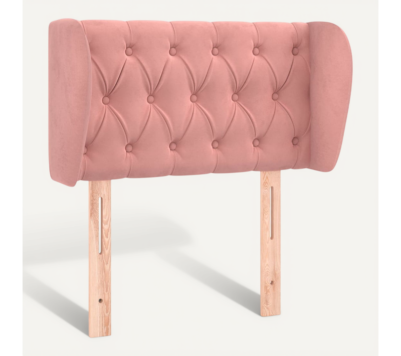Tête De Lit Avec Oreilles Rose 83x23x78/88 Cm Velours