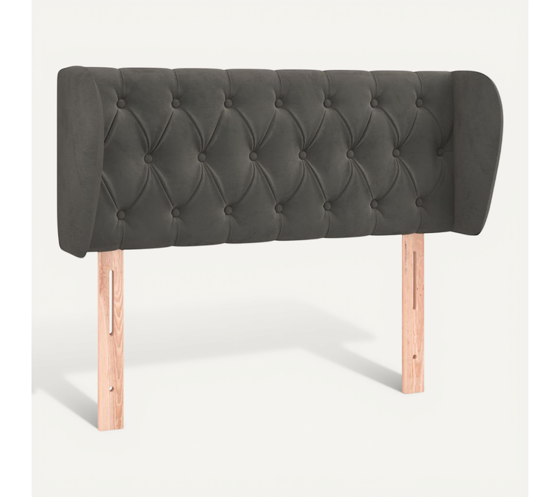 Tête De Lit Avec Oreilles Gris Foncé 93x23x78/88 Cm Velours