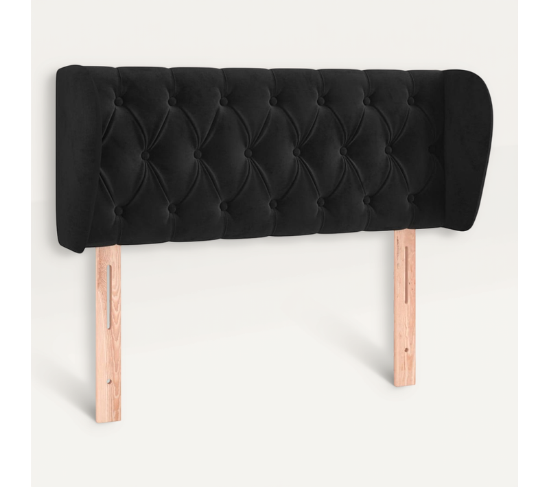 Tête De Lit Avec Oreilles Noir 93x23x78/88 Cm Velours