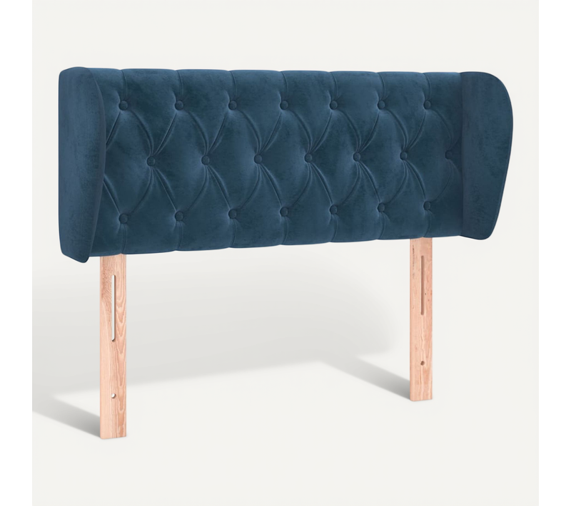 Tête De Lit Avec Oreilles Bleu Foncé 93x23x78/88 Cm Velours