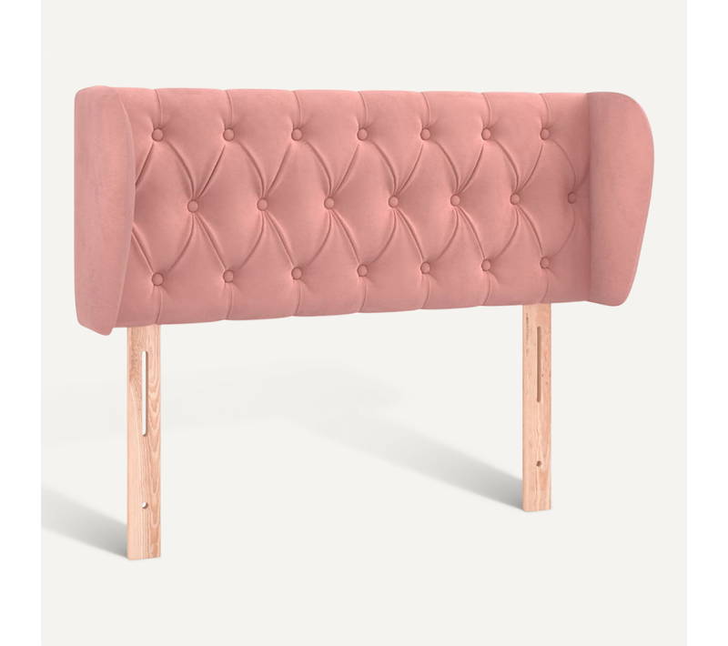 Tête De Lit Avec Oreilles Rose 93x23x78/88 Cm Velours