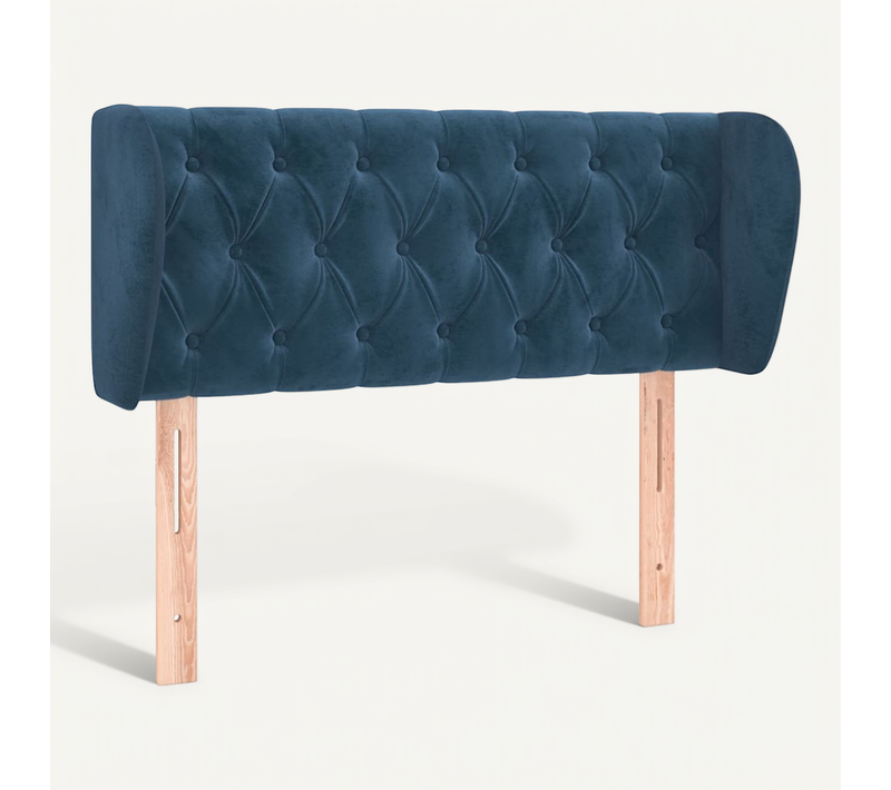 Tête De Lit Avec Oreilles Bleu Foncé 103x23x78/88 Cm Velours
