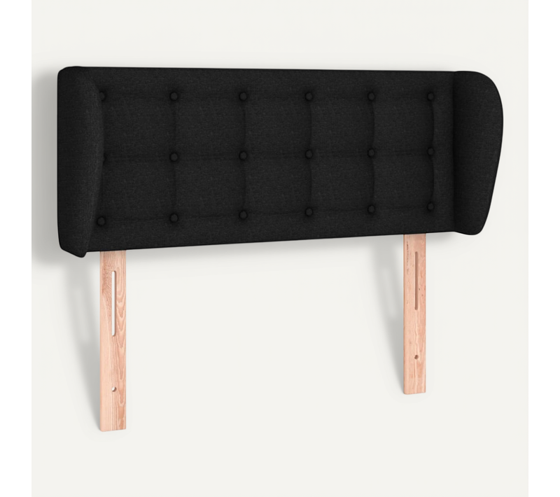 Tête De Lit Avec Oreilles Noir 83x23x78/88 Cm Tissu