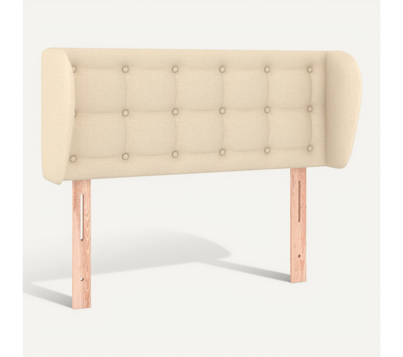 Tête De Lit Avec Oreilles Crème 83x23x78/88 Cm Tissu