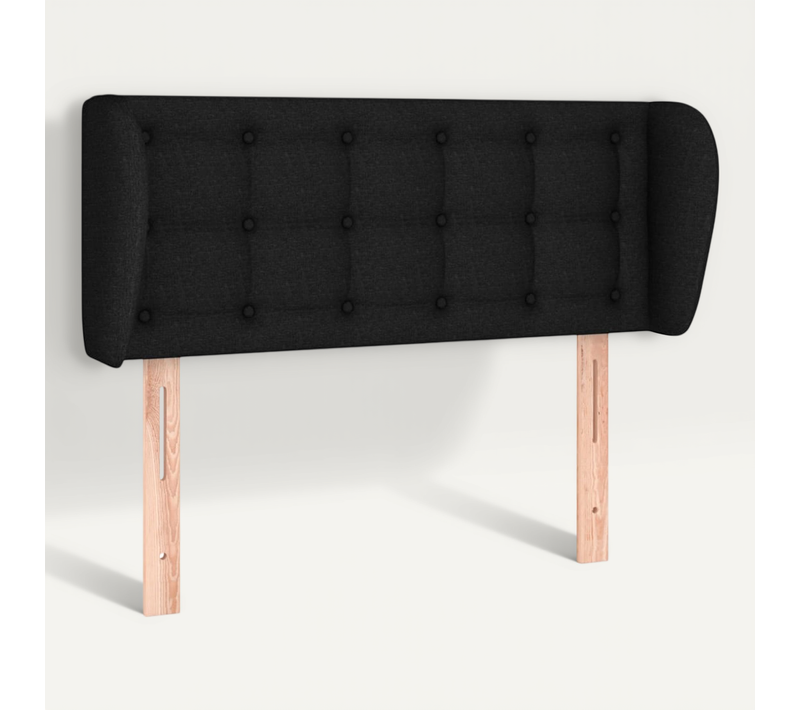 Tête De Lit Avec Oreilles Noir 93x23x78/88 Cm Tissu