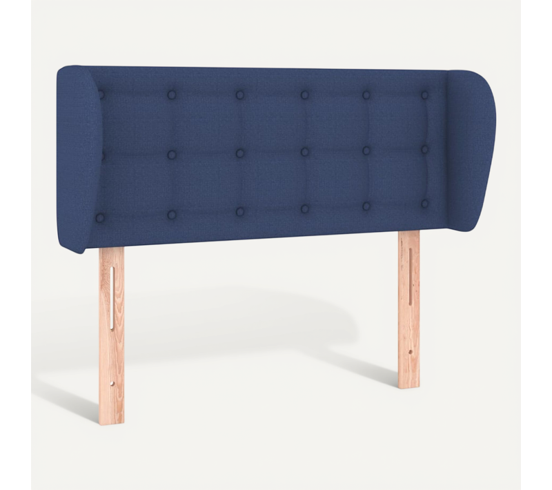Tête De Lit Avec Oreilles Bleu 93x23x78/88 Cm Tissu