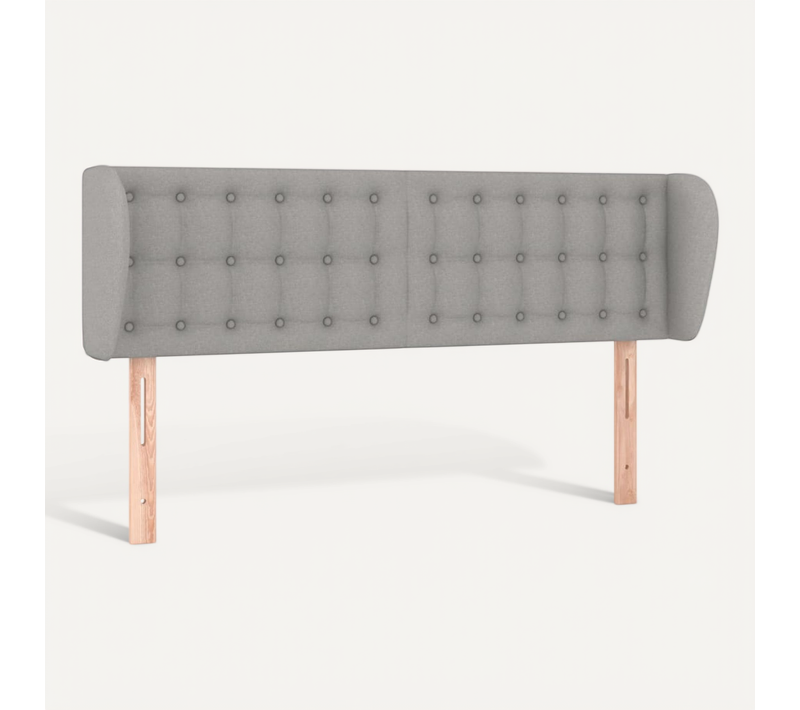 Tête De Lit Avec Oreilles Gris Clair 147x23x78/88 Cm Tissu