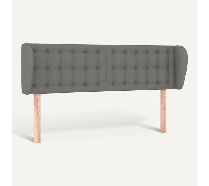 Tête De Lit Avec Oreilles Gris Foncé 147x23x78/88 Cm Tissu