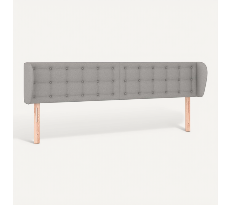 Tête De Lit Avec Oreilles Gris Clair 163x23x78/88 Cm Tissu