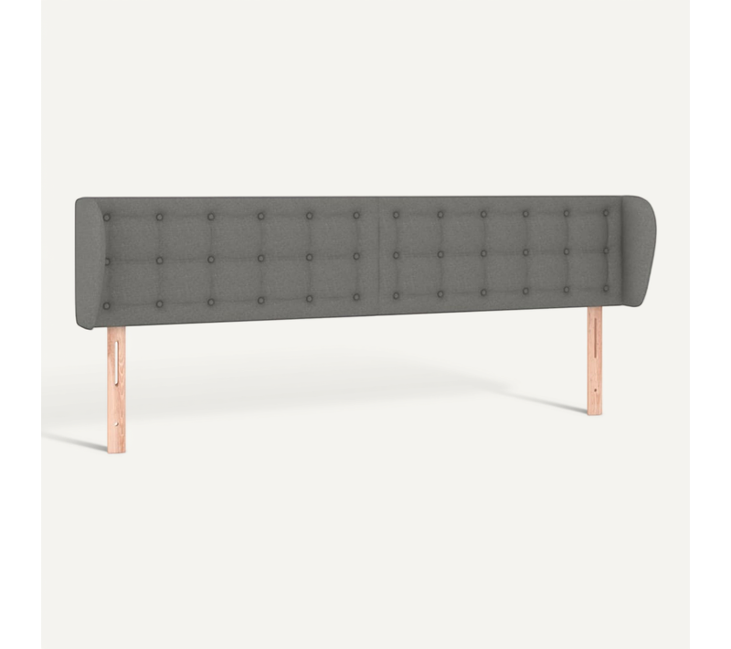 Tête De Lit Avec Oreilles Gris Foncé 163x23x78/88 Cm Tissu