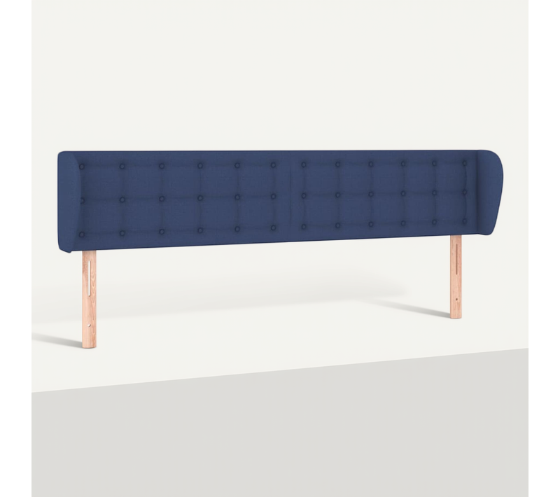 Tête De Lit Avec Oreilles Bleu 163x23x78/88 Cm Tissu