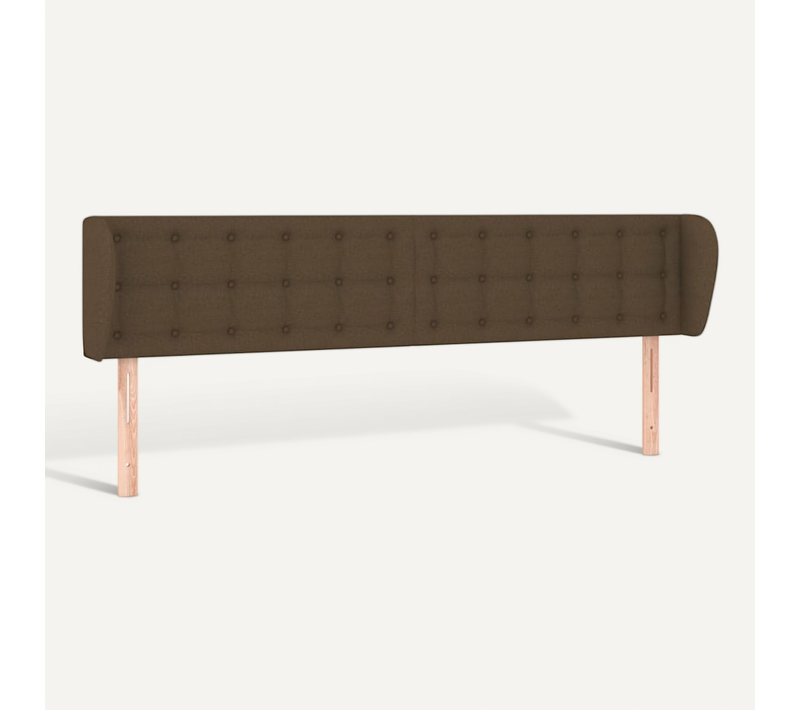 Tête De Lit Avec Oreilles Marron Foncé 183x23x78/88 Cm Tissu