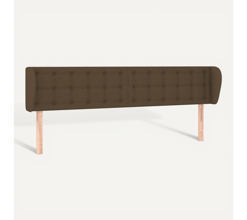 Tête De Lit Avec Oreilles Marron Foncé 203x23x78/88 Cm Tissu