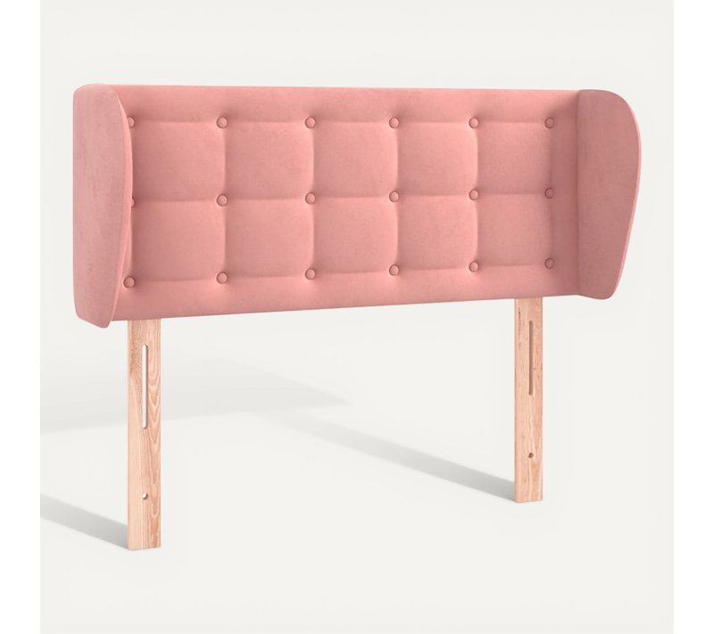 Tête De Lit Avec Oreilles Rose 83x23x78/88 Cm Velours
