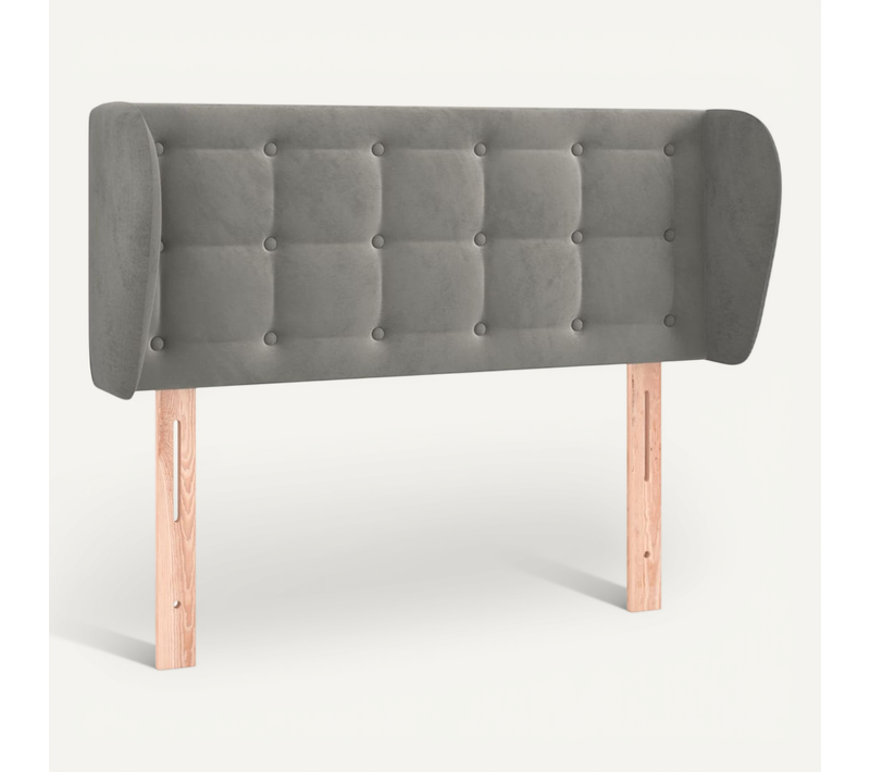 Tête De Lit Avec Oreilles Gris Clair 93x23x78/88 Cm Velours