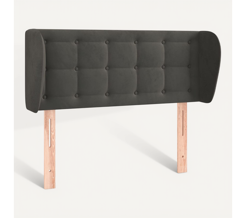 Tête De Lit Avec Oreilles Gris Foncé 93x23x78/88 Cm Velours