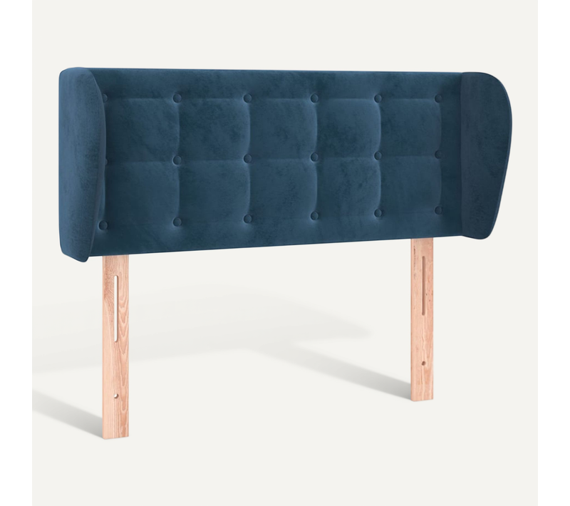 Tête De Lit Avec Oreilles Bleu Foncé 93x23x78/88 Cm Velours