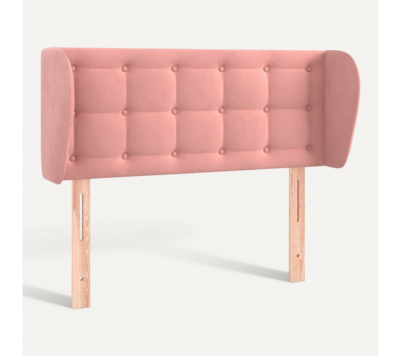 Tête De Lit Avec Oreilles Rose 93x23x78/88 Cm Velours