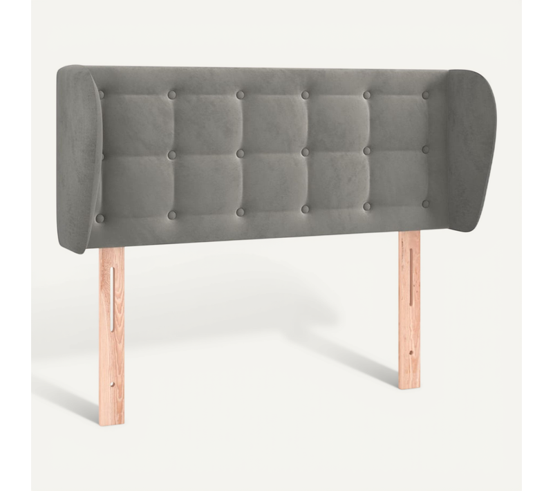 Tête De Lit Avec Oreilles Gris Clair 103x23x78/88 Cm Velours