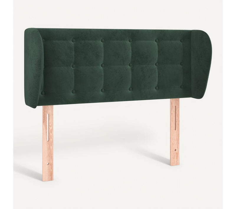Tête De Lit Avec Oreilles Vert Foncé 103x23x78/88 Cm Velours