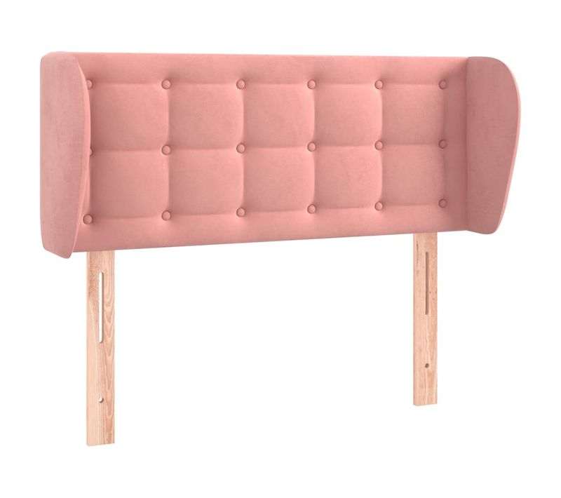 Tête De Lit Avec Oreilles Rose 103x23x78/88 Cm Velours