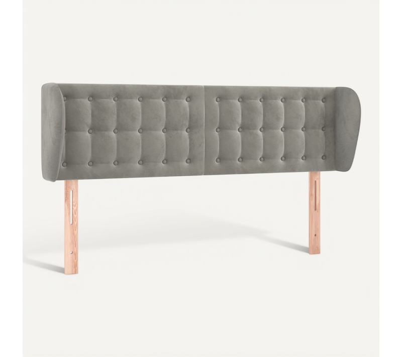 Tête De Lit Avec Oreilles Gris Clair 147x23x78/88 Cm Velours
